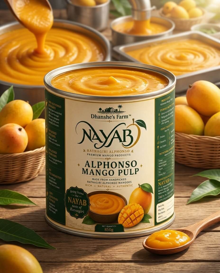 Ratnagiri Alphonso Mango Pulp- Added Sugar